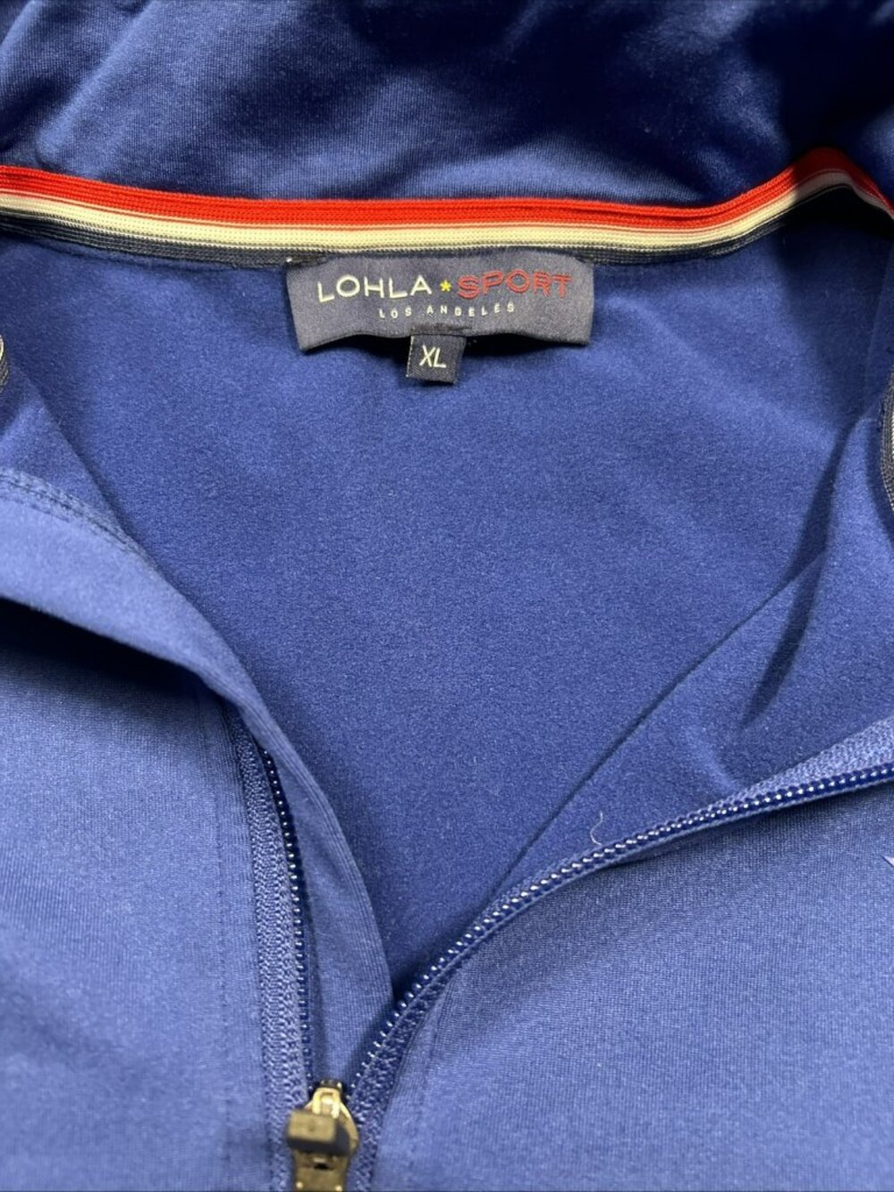 LOHLA Sport Los Angeles Long Sleeve Quarter Zip Size XL Navy Blue Solid Print - Picture 2 of 4